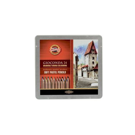 Pastele suche w ołówku Koh-i-Noor Gioconda, 24 kolory, metalowe opakowanie - 2